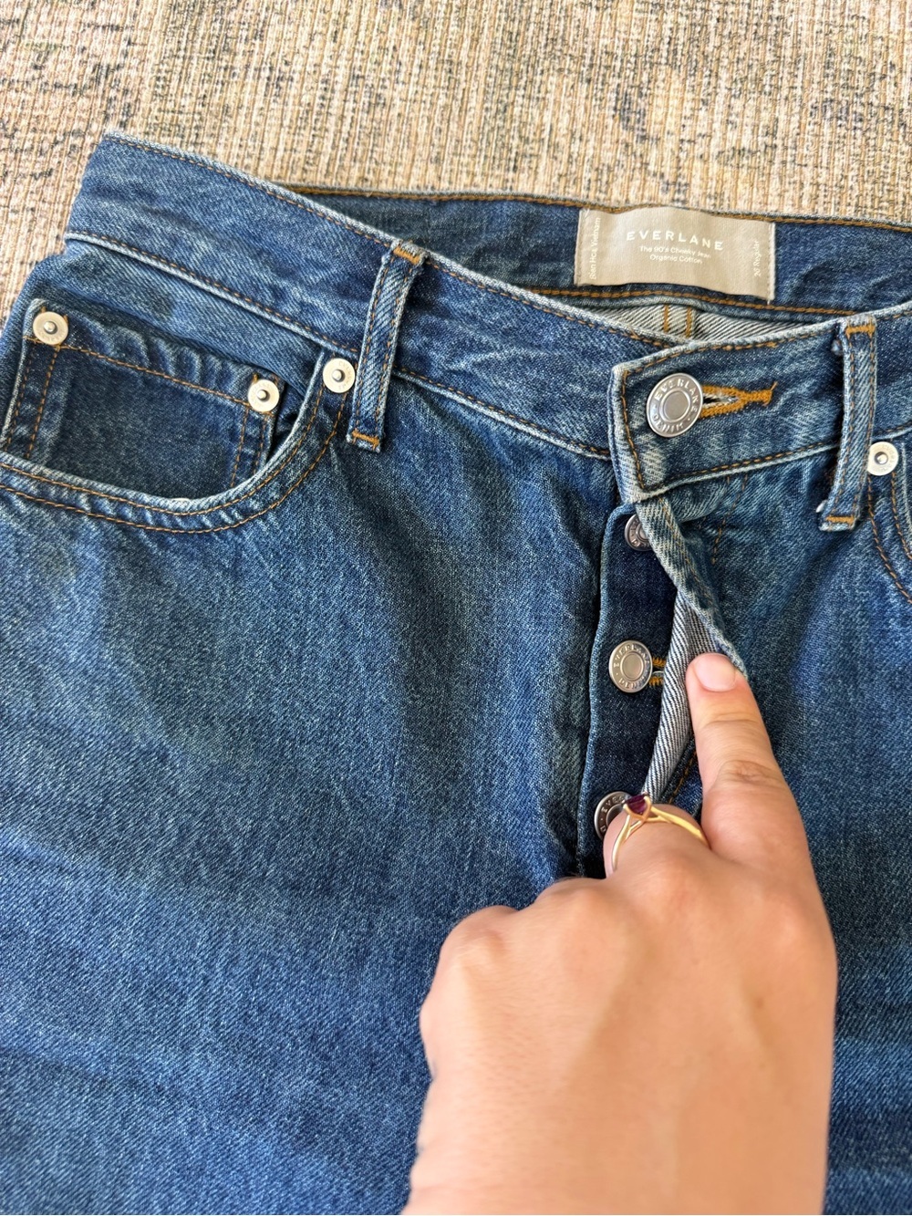 Everlane The 90's Cheeky Jean Straight Leg Mid Rise Blue Wash Denim Size 26 - Picture 5 of 9